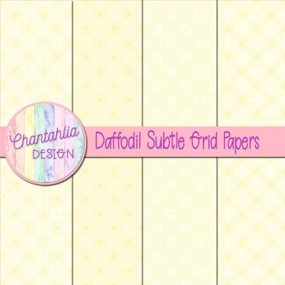 Free daffodil subtle grid digital papers