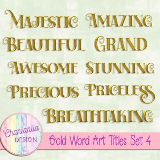 Free gold word art titles set 4