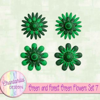 Free green and forest green flowers set 7