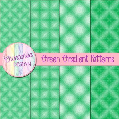 Free green gradient patterns digital papers