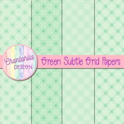 Free green subtle grid digital papers