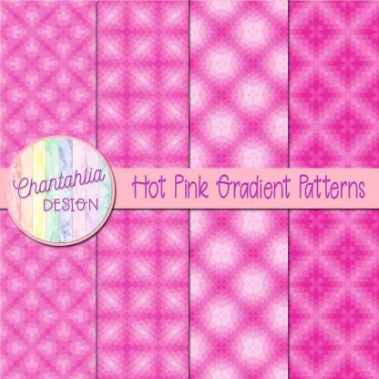 Free hot pink gradient patterns digital papers