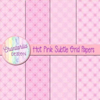 Free hot pink subtle grid digital papers