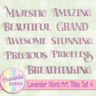 Free lavender word art titles set 4