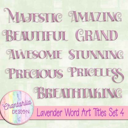 Free lavender word art titles set 4