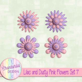 Free lilac and dusty pink flowers set 7