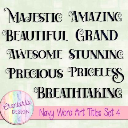 Free navy word art titles set 4