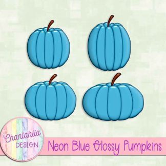 Free neon blue glossy pumpkins