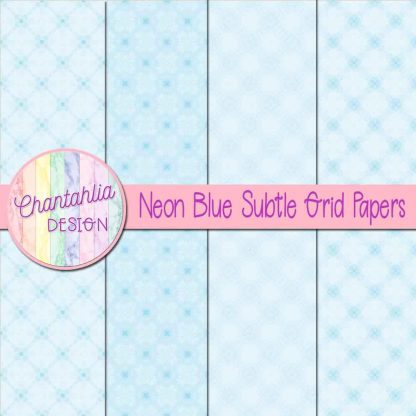 Free neon blue subtle grid digital papers