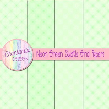 Free neon green subtle grid digital papers