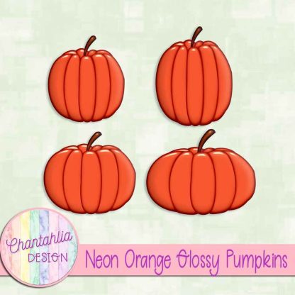 Free neon orange glossy pumpkins