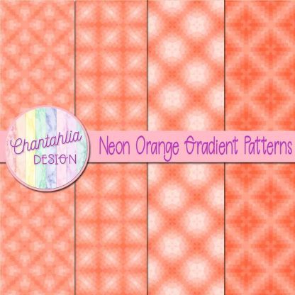 Free neon orange gradient patterns digital papers