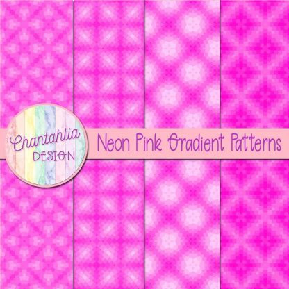 Free neon pink gradient patterns digital papers