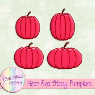 Free neon red glossy pumpkins