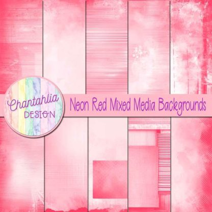 Free neon red mixed media backgrounds