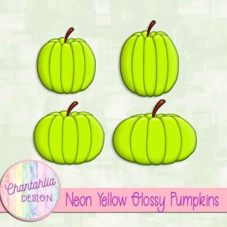 Free neon yellow glossy pumpkins