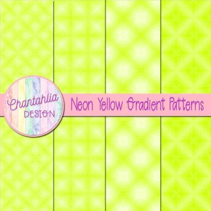 Free neon yellow gradient patterns digital papers