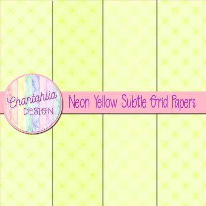 Free neon yellow subtle grid digital papers