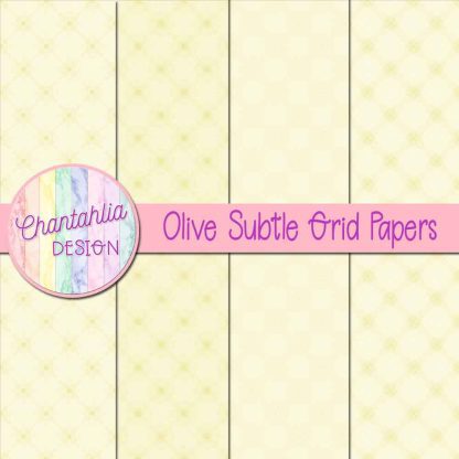 Free olive subtle grid digital papers