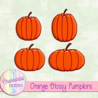 Free orange glossy pumpkins