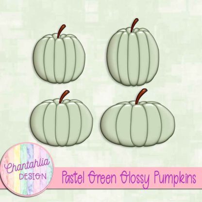 Free pastel green glossy pumpkins