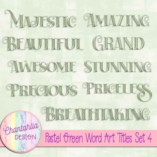 Free pastel green word art titles set 4