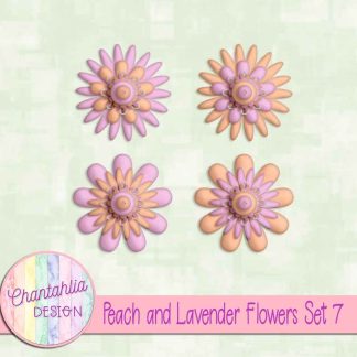 Free peach and lavender flowers set 7