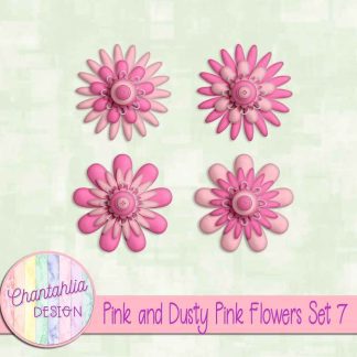 Free pink and dusty pink flowers set 7