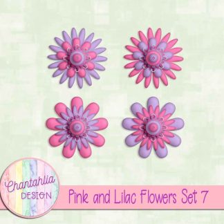 Free pink and lilac flowers set 7