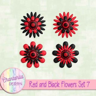 Free red and black flowers set 7