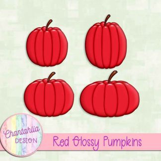 Free red glossy pumpkins