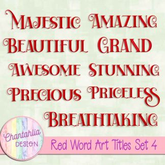 Free red word art titles set 4