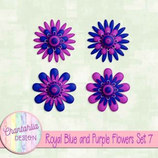 Free royal blue and purple flowers set 7