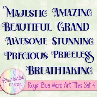 Free royal blue word art titles set 4