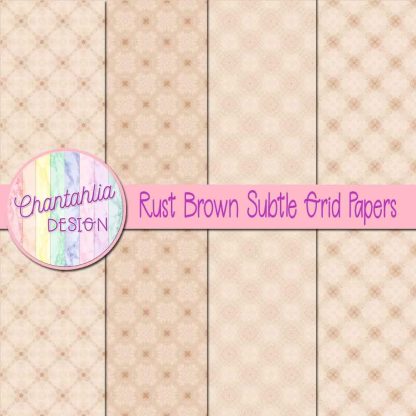 Free rust brown subtle grid digital papers