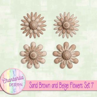 Free sand brown and beige flowers set 7