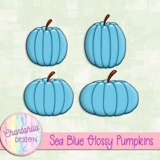 Free sea blue glossy pumpkins