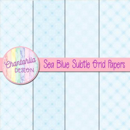 Free sea blue subtle grid digital papers