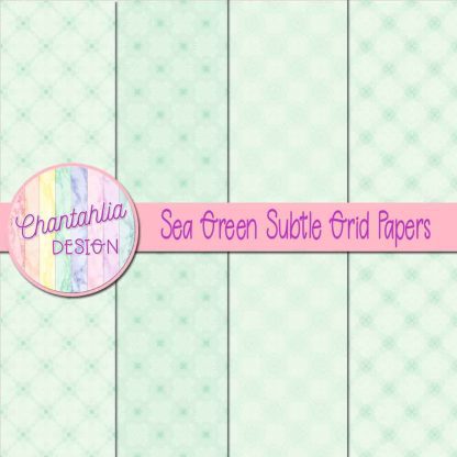 Free sea green subtle grid digital papers