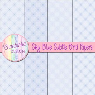 Free sky blue subtle grid digital papers