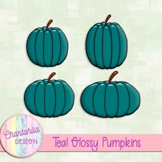 Free teal glossy pumpkins