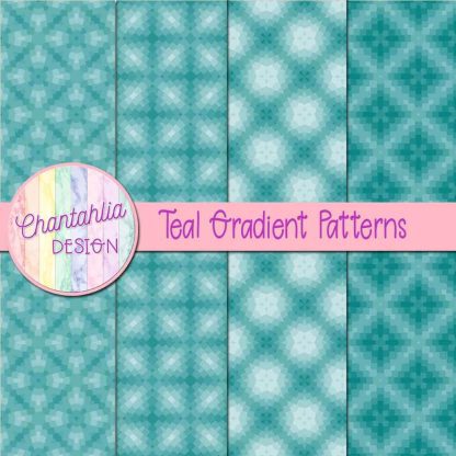 Free teal gradient patterns digital papers