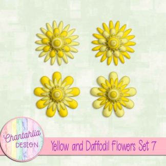 Free yellow and daffodil flowers set 7