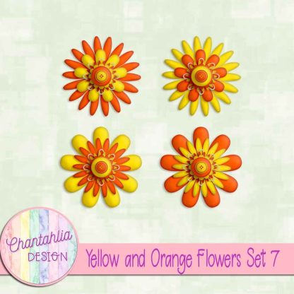 Free yellow and orange flowers set 7