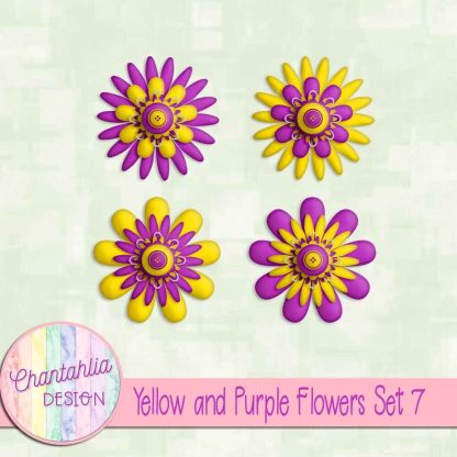 Free yellow and purple flowers set 7