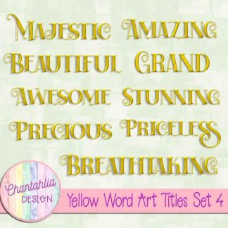 Free yellow word art titles set 4