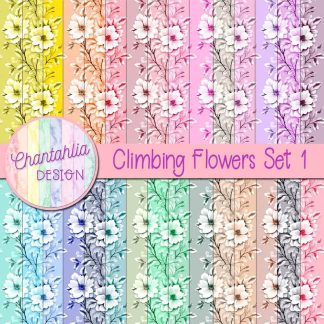 free digital papers featuring a climbing flower pattern