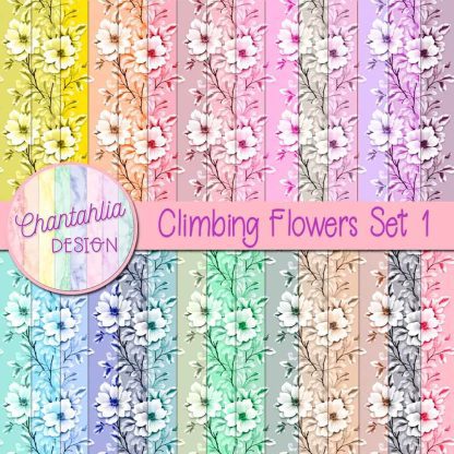 free digital papers featuring a climbing flower pattern