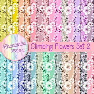 free digital papers featuring a climbing flower pattern