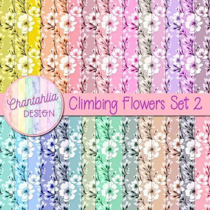 free digital papers featuring a climbing flower pattern